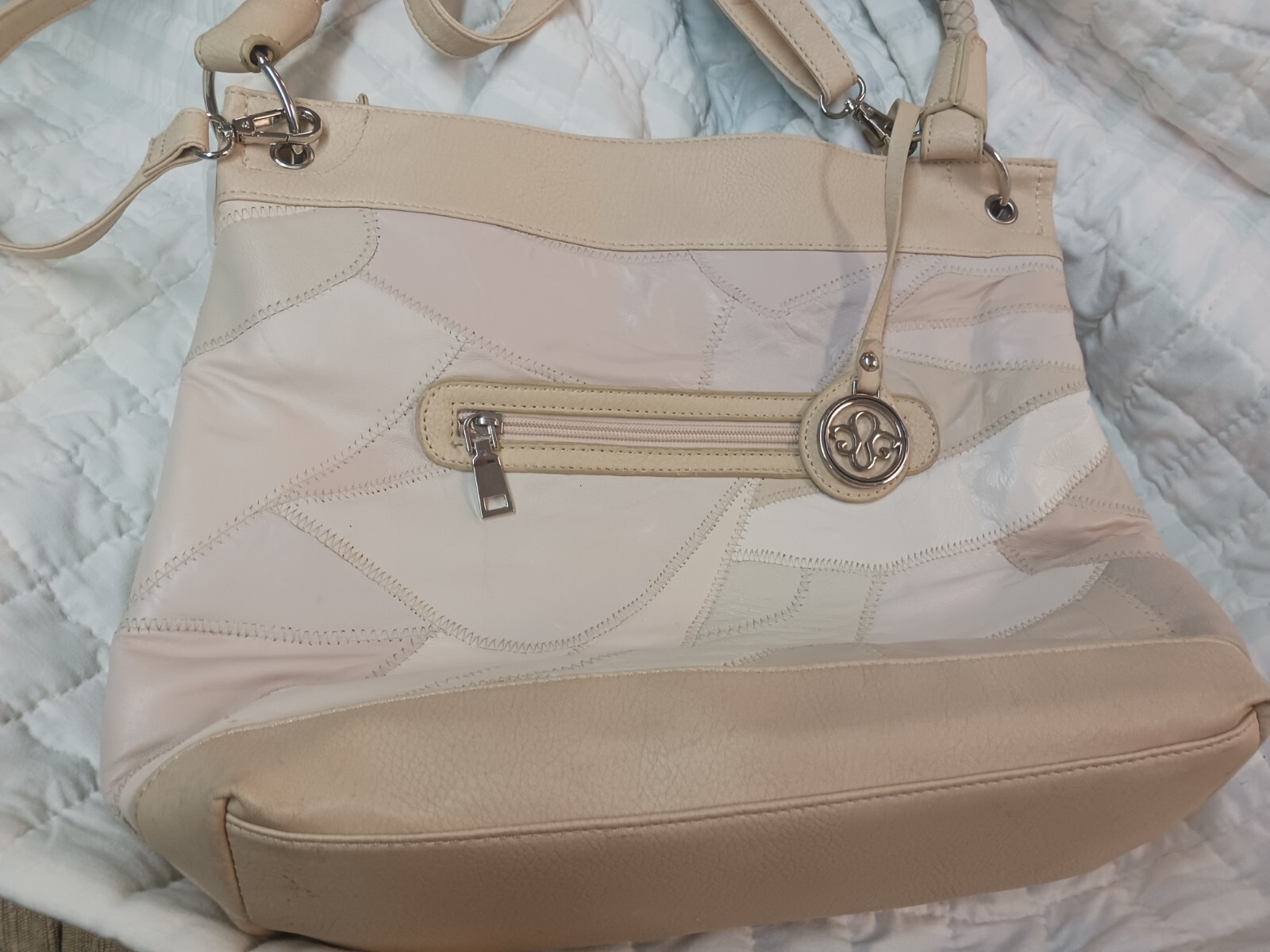 Macy's  Madi Claire Bone Patchwork Crossover,shou… - image 3