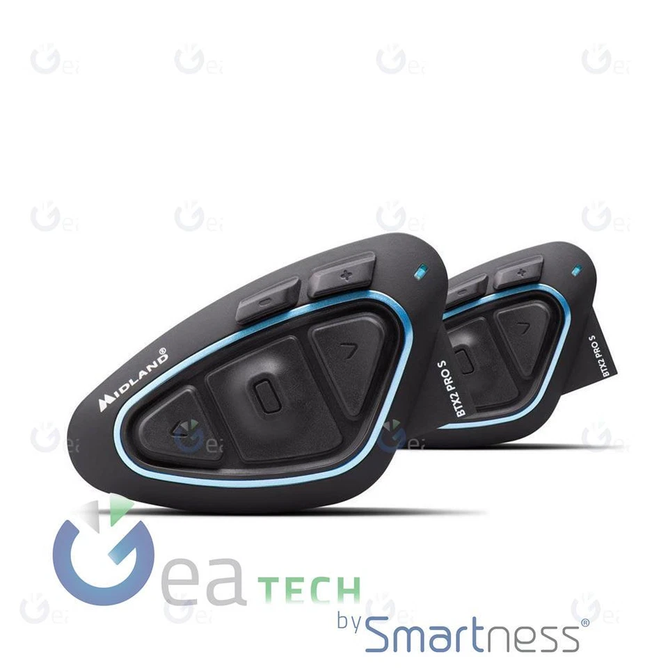 MIDLAND BTX2 PRO S DOPPIO INTERFONO MOTO BLUETOOTH AURICOLARE DA CASCO TWIN PACK - Imagen 2 de 4