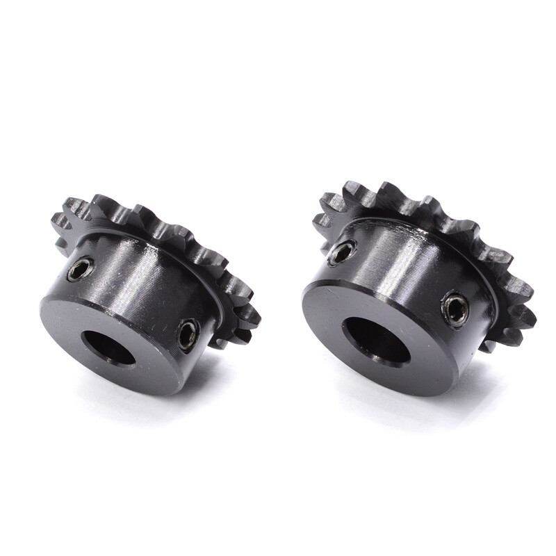 Black 45# Steel Roller Chain Drive Sprocket Gear 1/4 inch 9-14 Teeth with Steps