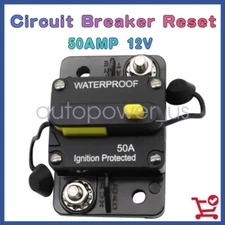 50AMP 12V DC Circuit Breaker Reset Car Auto Marine Stereo Audio FuseInverter
