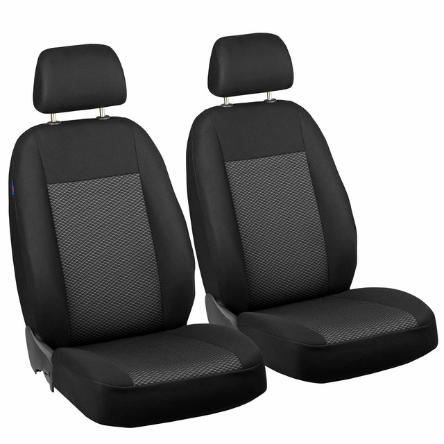 CAR SEAT COVERS FOR RENAULT CLIO FRONT SEATS BLACK GREY TRIANGLES eBay