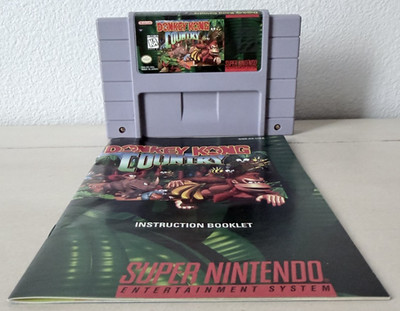 Authentic Nintendo Donkey Kong Country SNES Cart + Manual | Tested & Working!!