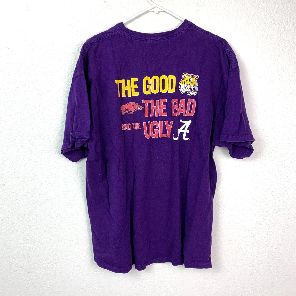 Camiseta LSU Louisiana State Tigers The Good The Bad The Ugly Amarilla Púrpura 2XL Foto 4 de 4