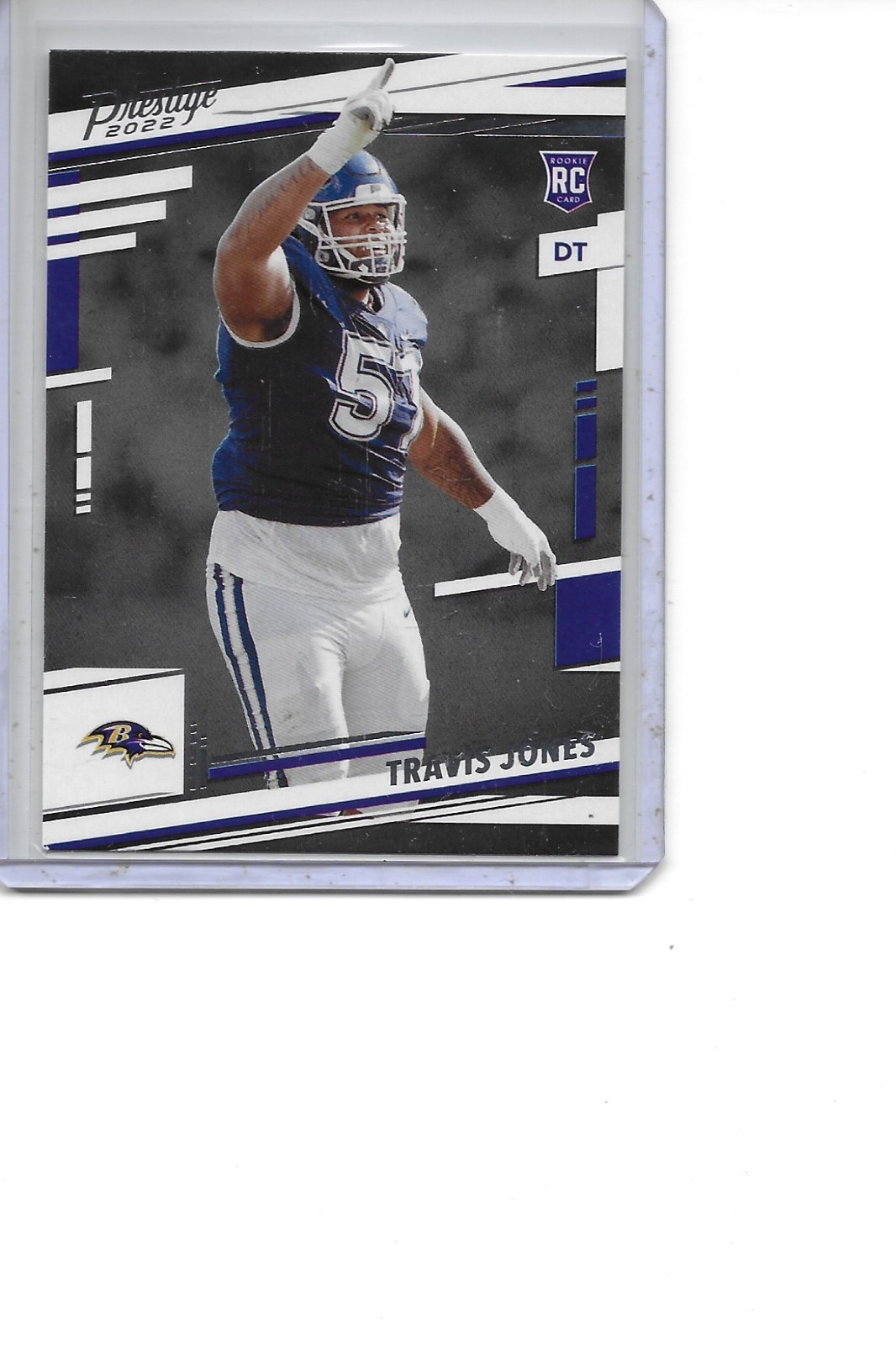 2022 Prestige Travis Jones Rookie Baltimore Ravens Football Card #358
