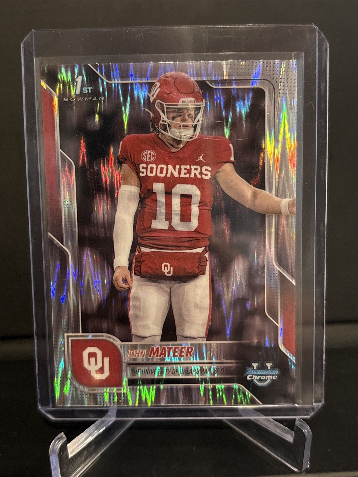 2025 Bowman U Chrome John Mateer 1st Bowman Stealth Refractor