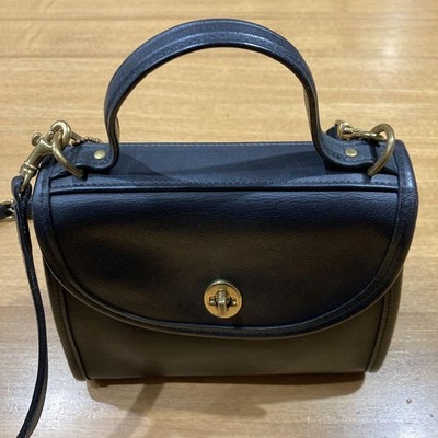Old Coach 9985 REGINA 2Way Bag Turnlock Black Leather