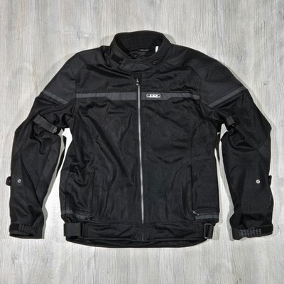 LS2 Riva Man Motorcycle Jacket Men Large 42 Black Mesh CE Armored Riding Coat