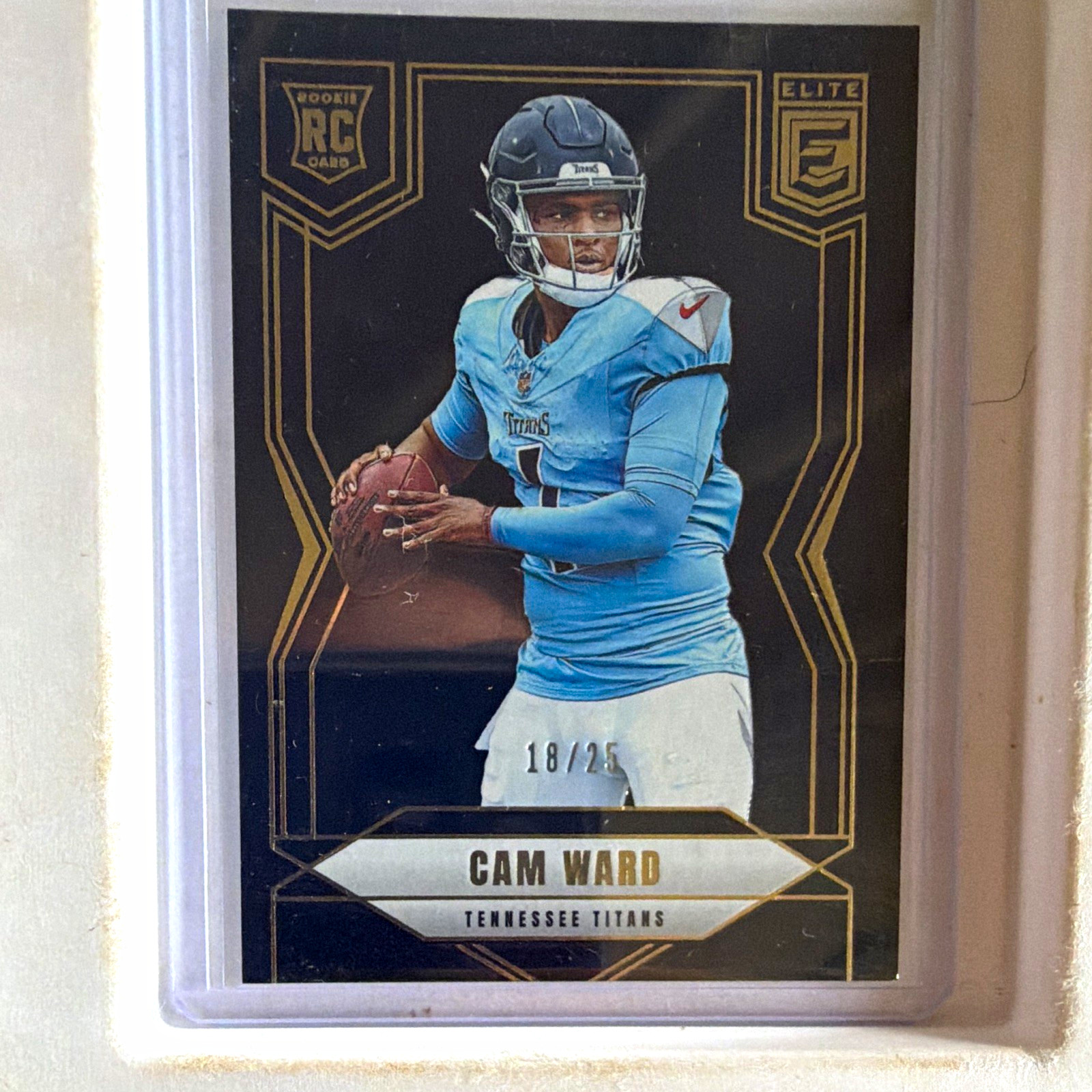 Panini 2025 Donruss Elite Rookies Cam Ward RC #101 Black /25 Titans