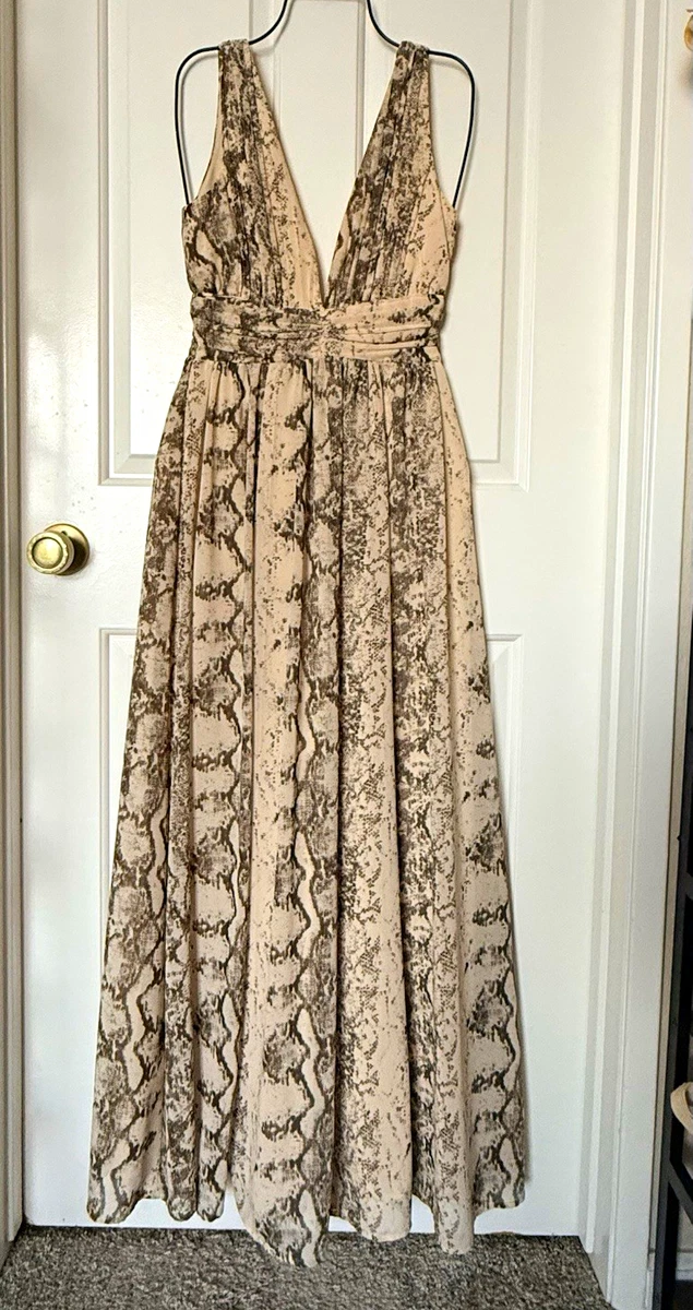 h&m long dresses sale Women's Black Patterned Maxi Dress