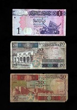 Somalia & Libya Banknote LOT Somali 20 50 SHILLING Libyan DINAR Banknotes MIXED