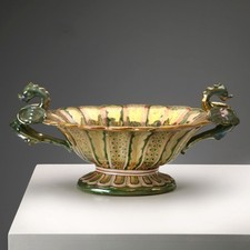 Alberto Rubboli Centrotavola Maiolica a Lustro Gualdo Tadino Anni 30 Originale