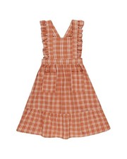 Rylee  Cru Collective Ruffle Linen-Blend Pinafore Dress