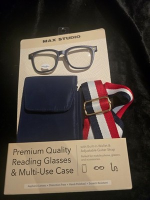 Max Studio Readers w/ Case & Adjustable Strap - Brand NEW!