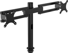 Heavy Duty Steel Dual Monitor Stand with Height Adjustable Arms - Fits 13  27"