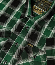 DIXXON Flannel "The Pub" Men's Size LARGE Bamboo Short Sleeve Plaid Irish Shirt
