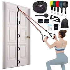 Door Anchor Strap for Exercises, Multi Point Anchor Gym Attachment for Home F...