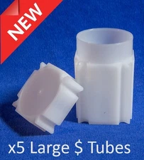 5 Square Coin Tubes For Large Dollar Morgan Peace Eisenhower 38.30mm Long Term