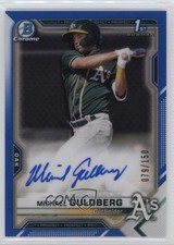 2021 Bowman Chrome Prospect Blue Refractor 79/150 Michael Guldberg Auto 0xh3