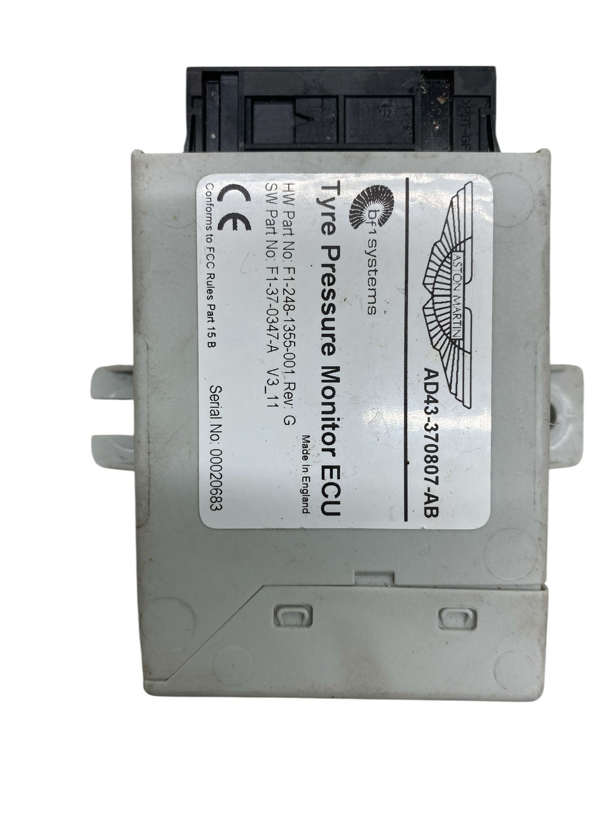 2013-2016 Aston Martin DB9 Tire Pressure Monitoring System Control Module Unit