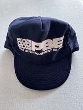 Vintage PBE Pine Bush Equipment Co Hat USA Made Snapback Navy Trucker Cap
