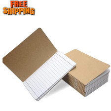 12-Pack Pocket Notebooks 5.5"x3.5" Brown Lined 64 Pages Travel Notes