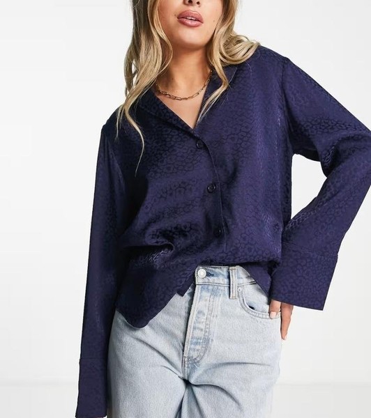 Women & Other Stories Shirt Navy Jacquard 34 / XS