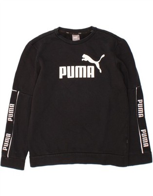 Puma Herren Graphic Sweatshirt Pullover Small Schwarz Baumwolle BA05