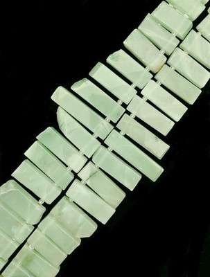 Green Aventurine Graduated Slab Stick Point Beads Size 13x20-50mm 15.5'' Strand