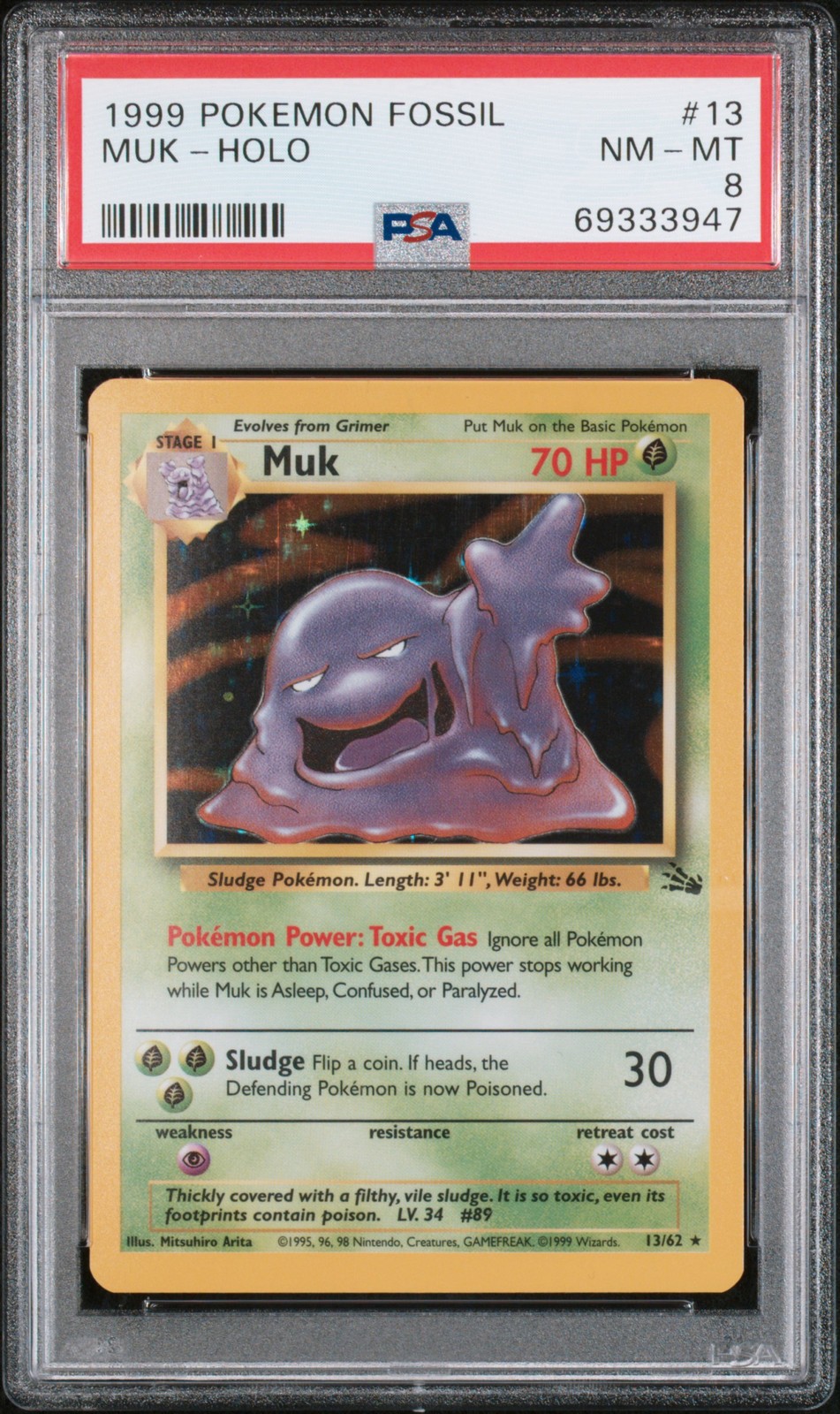 Muk-Holo 13 Pokemon Fossil PSA 8