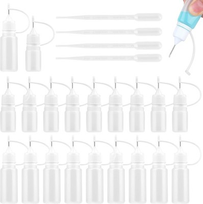 20 Stück Nadelflasche, 5ml/10ml Dosierflasche Klein, Quetschflasche mit 