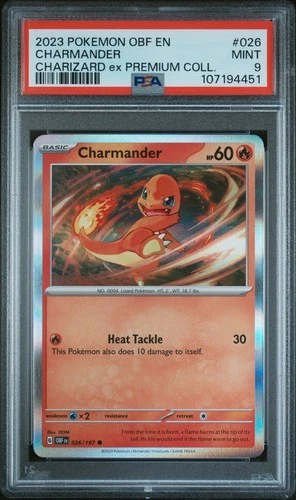 2023 Pokemon OBF Charmander Charizard ex Premium Collection PSA 9