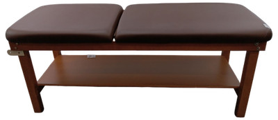 GENERIC WOODEN TWO-SECTION PADDED TREATMENT / EXAM TABLE