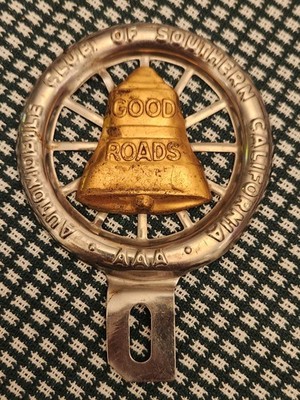 Old AAA Emblem Automobile Club of Southern California- Bell In Wheel Good Roads