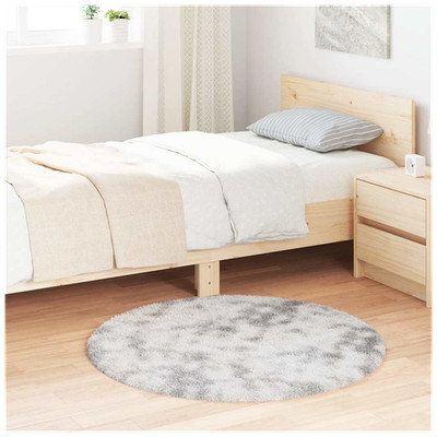 Shaggy Teppich Silbergrau 100x100 cm Polyester Hochflor Quadratisch Weich Rutschfest Plüsch