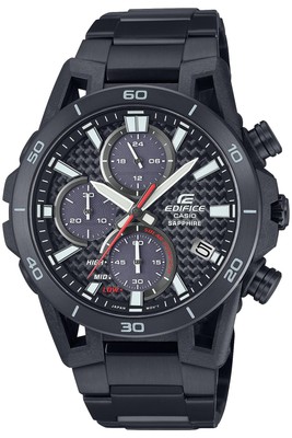 Unused CASIO EDIFICE EFS-S640YDC-1AJF Black Carbon Solar Men's Watch in Box