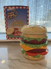 Vintage Boston Warehouse BBQ Condiment Serving Set 🍔