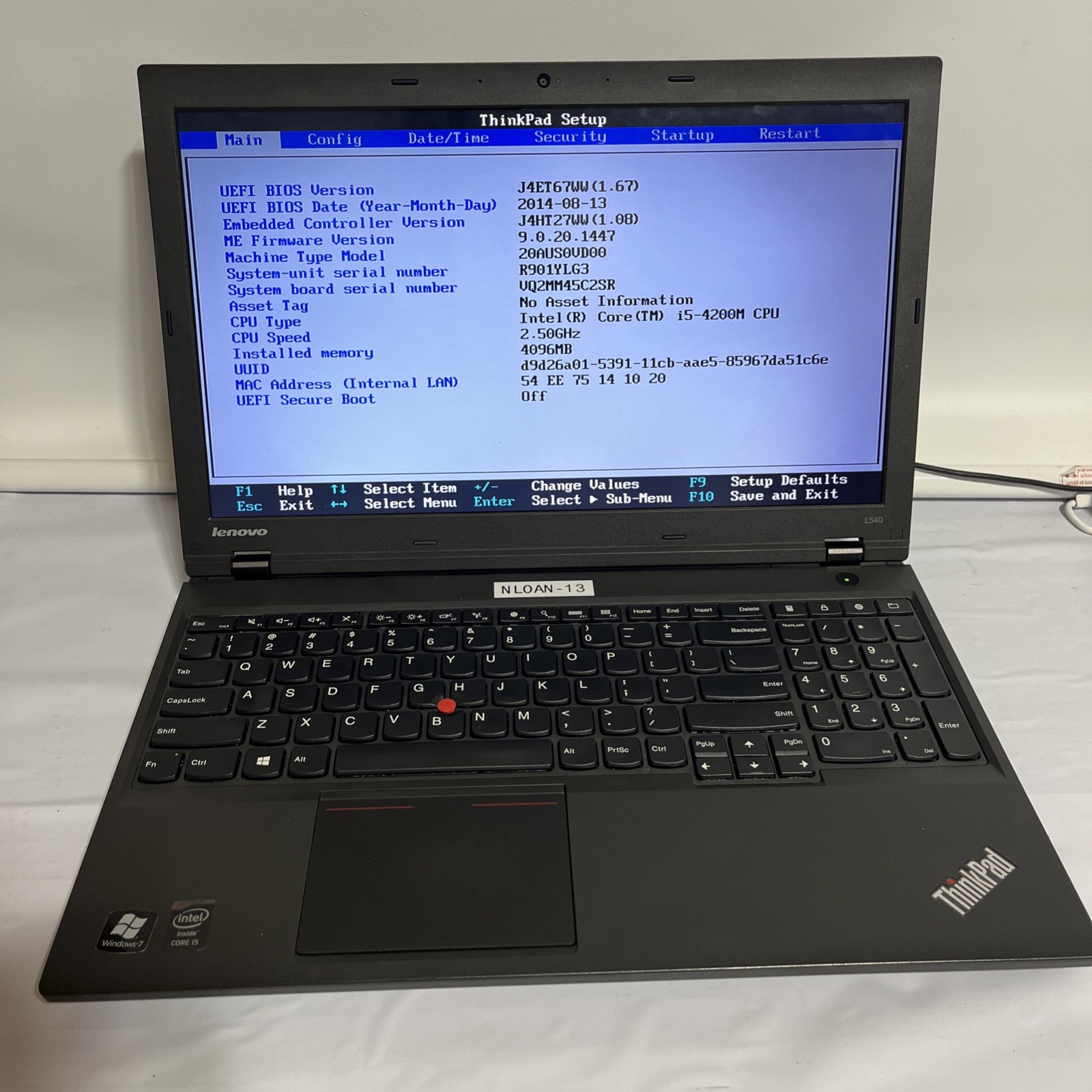 Lenovo ThinkPad L540, 15.6-Inch Laptop, with Intel Core i5-4300M (2.6GHz), No OS