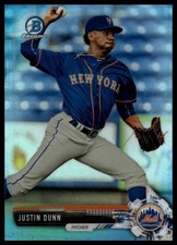 2017 Bowman Draft #BDC-49 Justin Dunn Chrome Sky Blue Refractor #/399