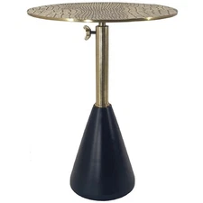 A&B Home 78624-DS Aluminum 15.7 inch Gold/Black Side Table