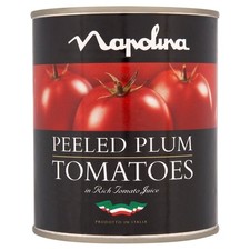 Napolina obrane pomidory śliwkowe w soku pomidorowym (400g) - opakowanie 2 szt.