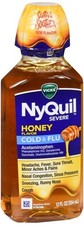 Vicks NyQuil Severe Cold Flu Liquid Honey 12 OZ
