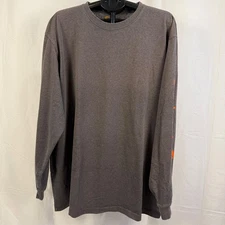 Carhartt Mens 2XL Tall Long Sleeve Gray Original Fit Logo Graphic T-Shirt