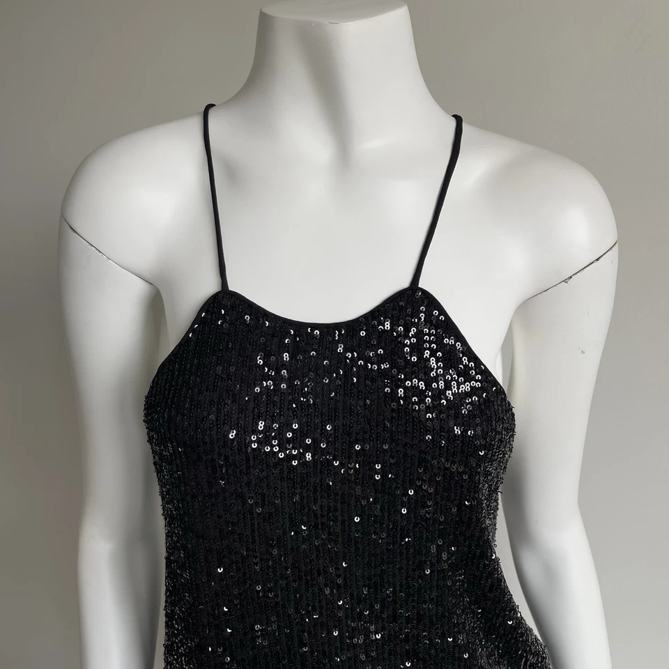 Banana Republic черный блестками галстук назад Camisole коктейль вечернее вечеринки Топ маленький - Изображение 3 из 4