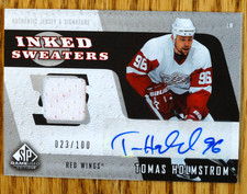2006-07 SP Inked Sweaters  Tomas Holmstrom  Auto Jersey /100  Detroit Red Wings