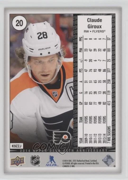 2014 Upper Deck 25th Anniversary Claude Giroux #20 - Image 2 of 2