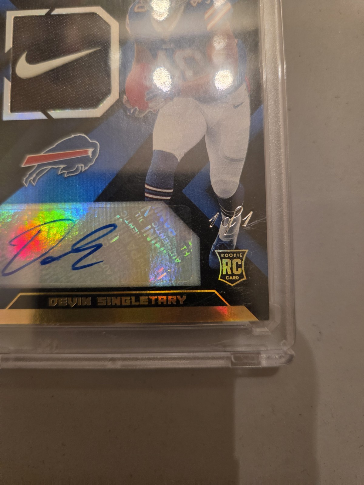 2019 Panini XR Devin Singletary 1/1 RPA🔥Player Worn One Of One Nike Swoosh Auto view 4