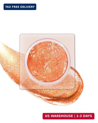 Sparkle Single Eyeshadow Cream, Orange Mousse Glitter Highly Pigmented Eye Shado
