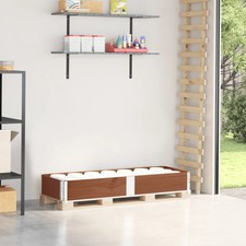 WALPLUS Pallet Collar Brown 150x50cm Wooden Raised Bed Garden Box