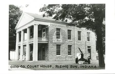 Ohio County Court House, Rising Sun IN Indiana RPPC Photo Postcard COPY