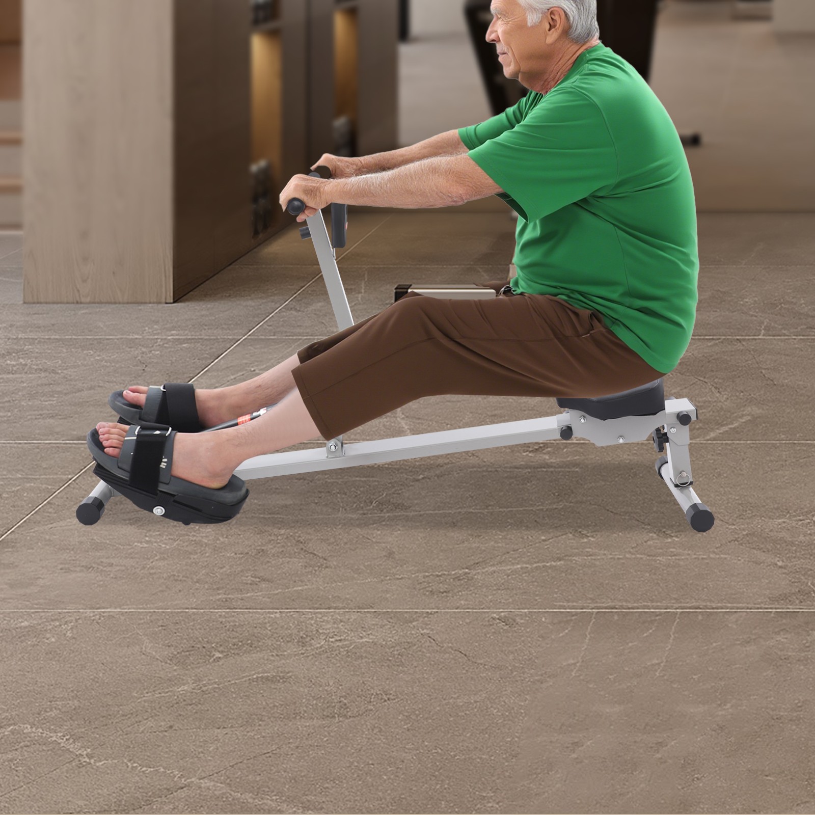 Adjustable Home Rowing Machine Foldable Rowing Exercise Machine w/ LED Display